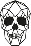 Wallity Skull Escultura de Pared de Metal Negra